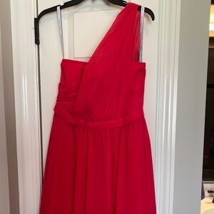 Alfred Angelo Hot Pink Semi Formal One Shoulder Dress